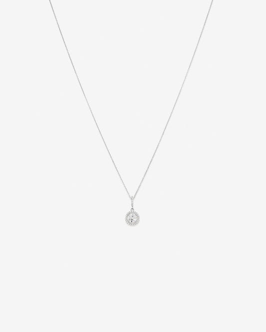 Round Cut Cubic Zirconia in 925 Sterling Silver Necklace 1