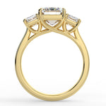Stunning 2.53 CT Emerald Moissanite Engagement Ring with Three Stone Design 3
