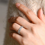 Stunning 0.5 TCW Emerald Moissanite Stones Full Eternity Wedding Bands 4