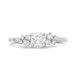Stunning 0.3 CT Round Moissanite Stones Cluster Wedding Band 1