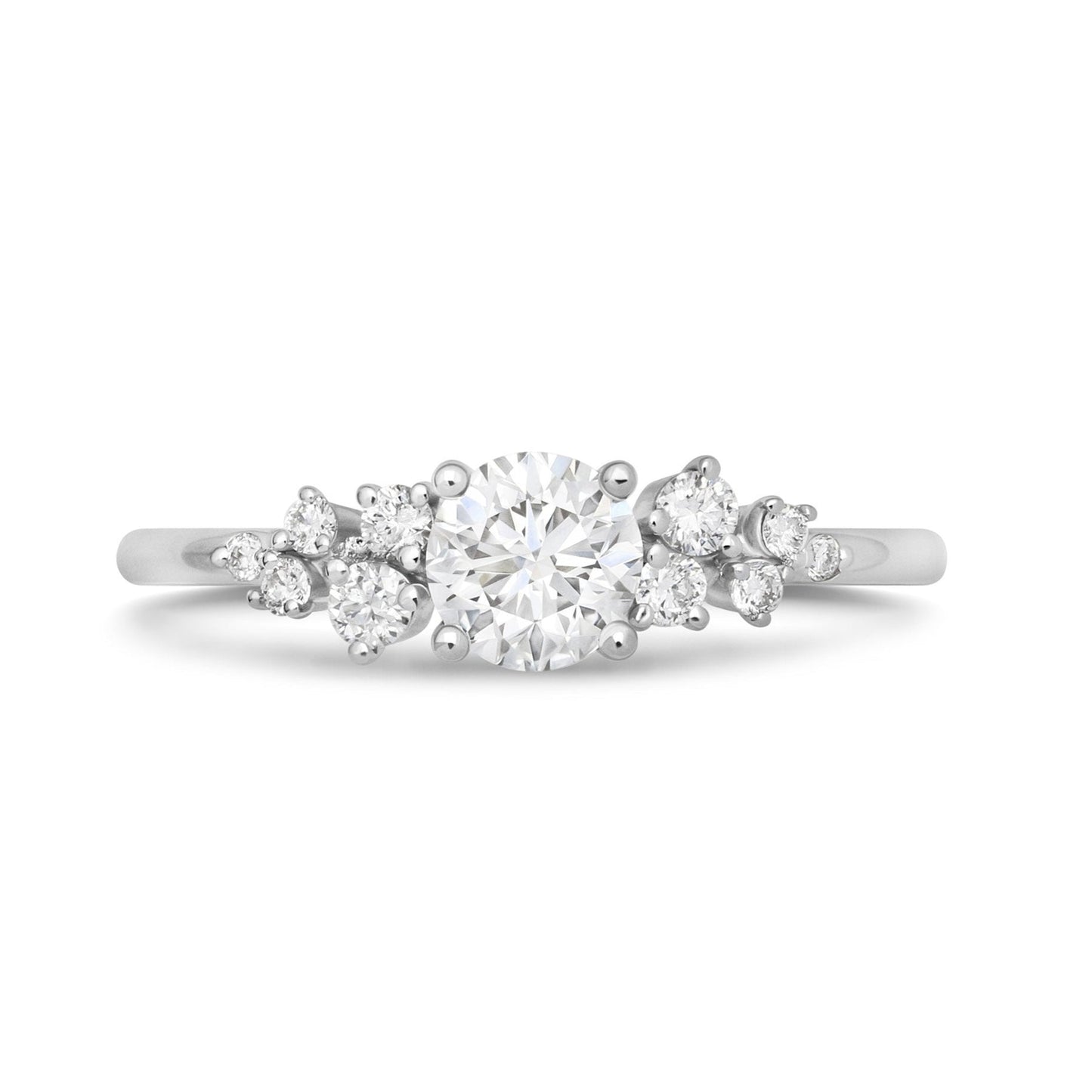 Stunning 0.3 CT Round Moissanite Stones Cluster Wedding Band 1
