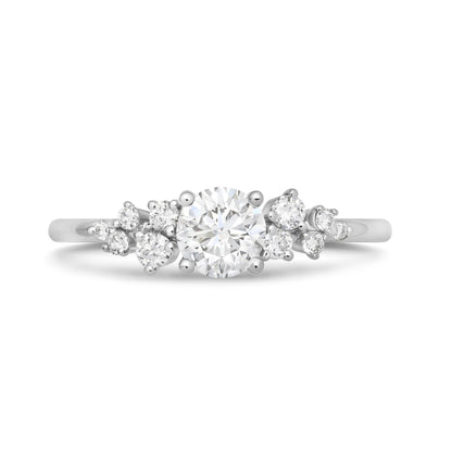 Stunning 0.3 CT Round Moissanite Stones Cluster Wedding Band 1