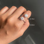 Stunning 1.0 CT Round Moissanite Engagement Ring with Halo Design 8