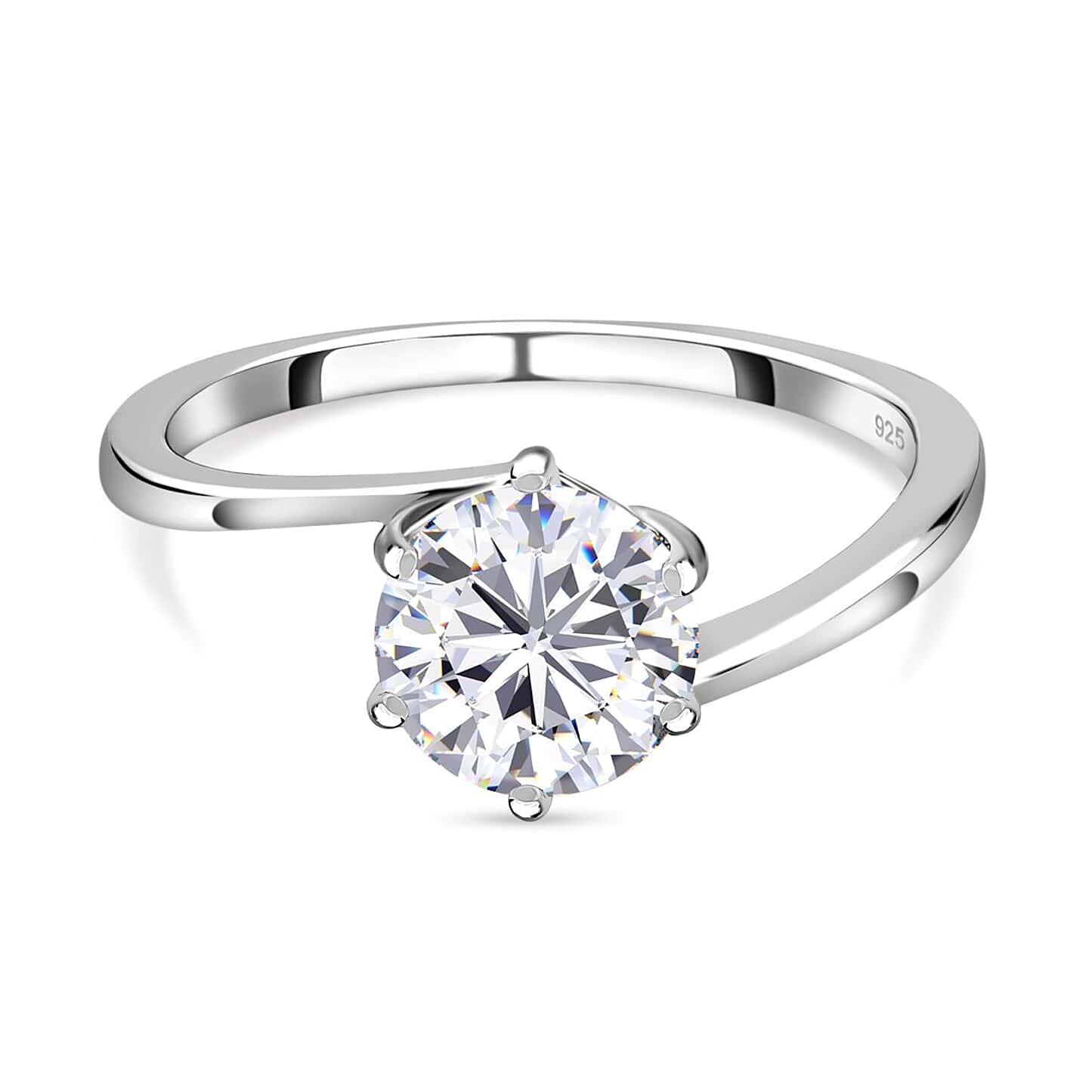 Round Cut Swirl Style Cubic Zirconia in 925 Sterling Silver TJC050 1