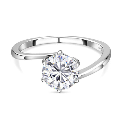 Round Cut Swirl Style Cubic Zirconia in 925 Sterling Silver TJC050 1