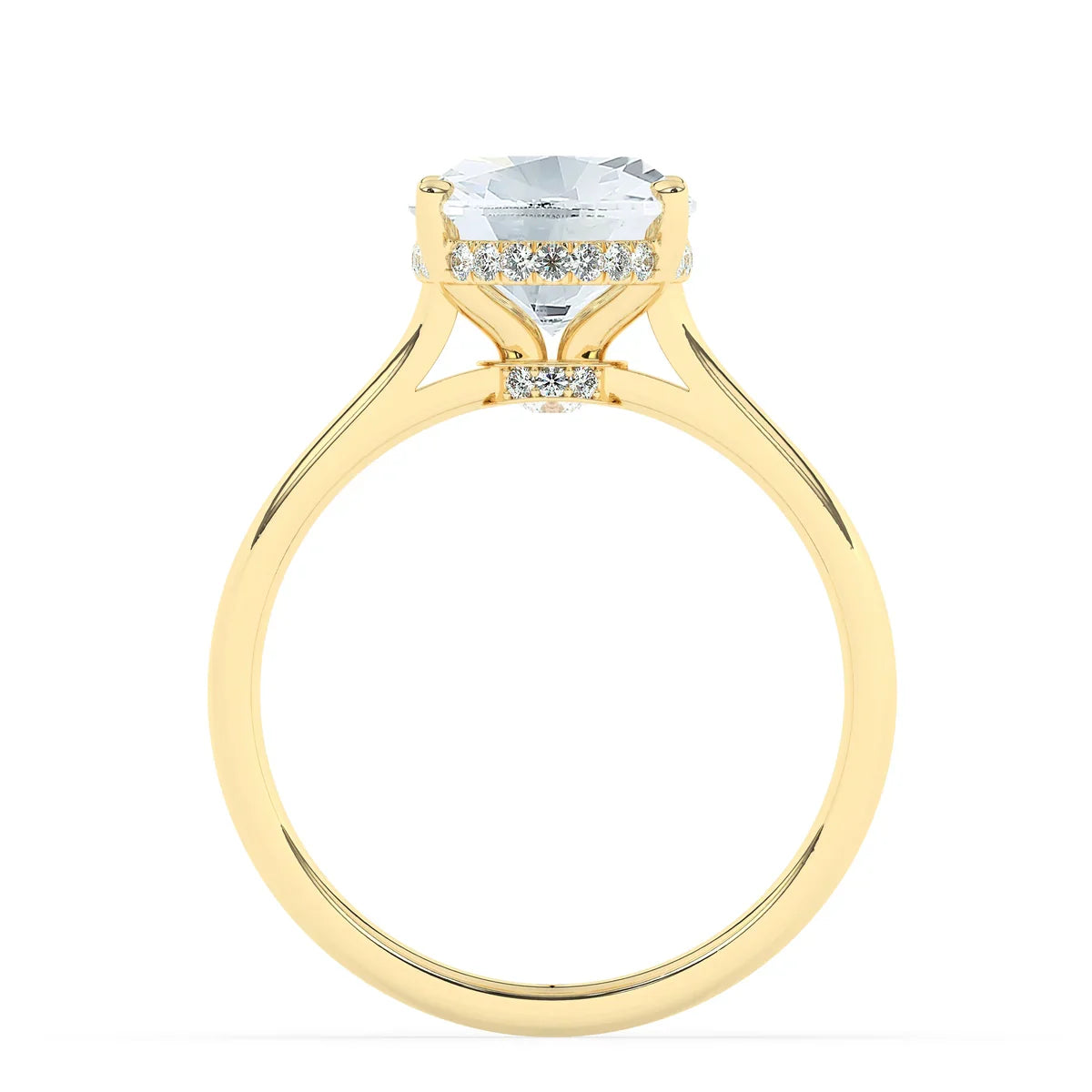 Stunning 3.0 CT Oval Moissanite Engagement Ring with Double Hidden Halo Design 4