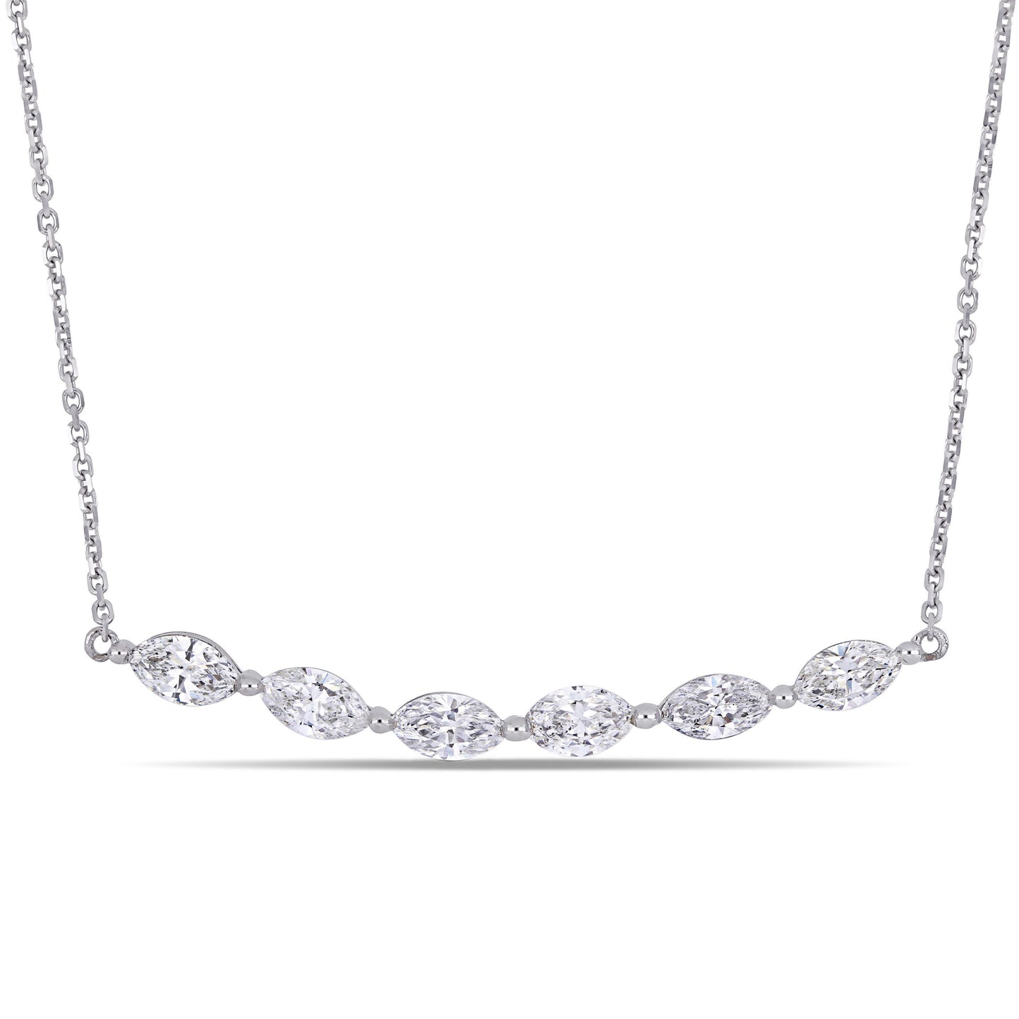 Round Cut Cubic Zirconia in 925 Sterling Silver Necklace 1