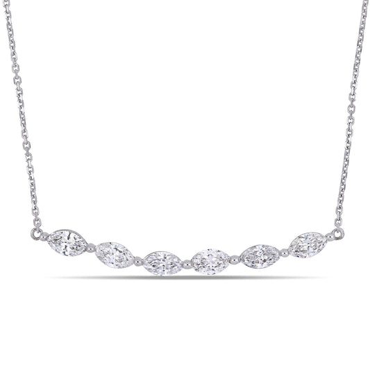 Round Cut Cubic Zirconia in 925 Sterling Silver Necklace 1