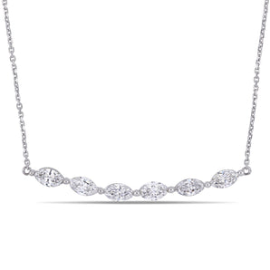 Round Cut Cubic Zirconia in 925 Sterling Silver Necklace