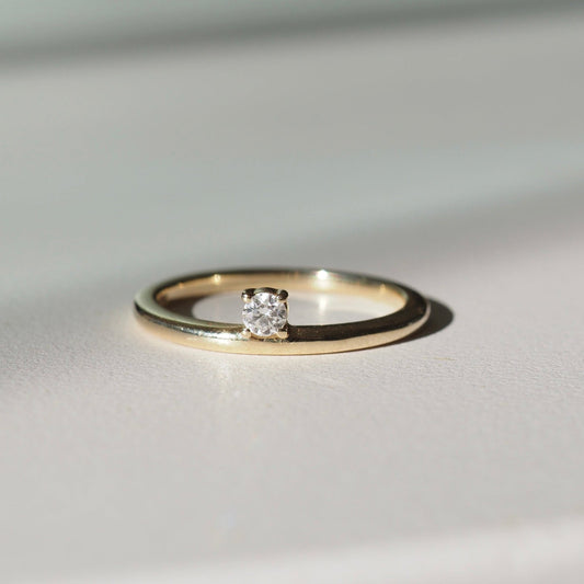 Stunning 0.2 CT Round Moissanite Engagement Ring with Solitaire Design 1