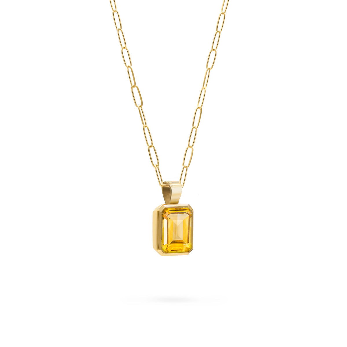 4.0 CT Emerald Citrine Lab Made Diamond-November Birthstone Necklace 4