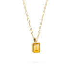 4.0 CT Emerald Citrine Lab Made Diamond-November Birthstone Necklace 4