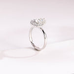 Stunning 1.0 - 2.0 CT Pear Moissanite Engagement Ring with Cluster Design 7