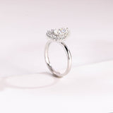 Stunning 1.0 - 2.0 CT Pear Moissanite Engagement Ring with Cluster Design 7