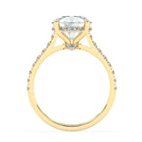 Stunning 3.0 CT Round Moissanite Engagement Ring with Double Hidden Halo & Pave Design 4