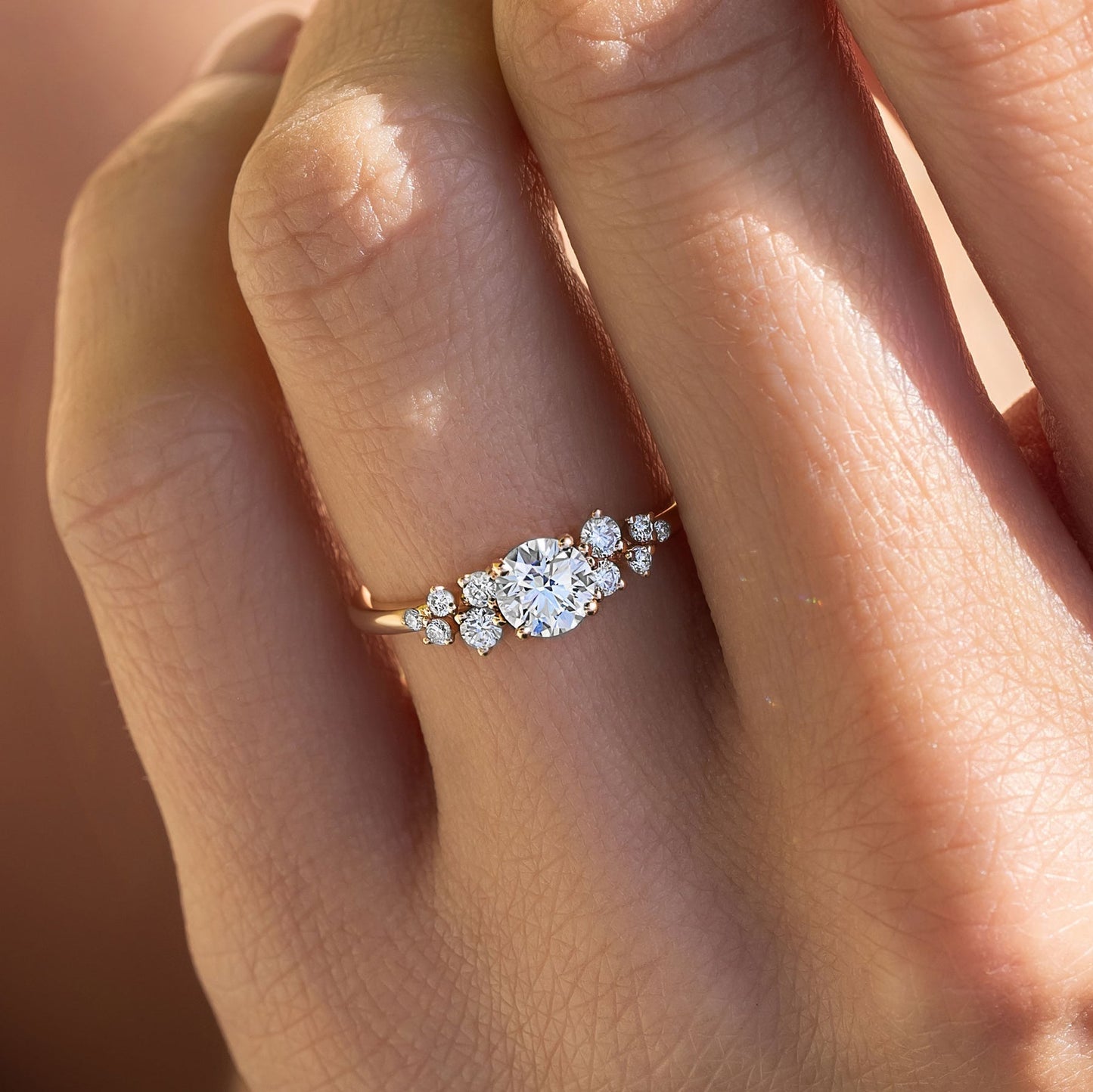 Stunning 0.3 CT Round Moissanite Stones Cluster Wedding Band 7