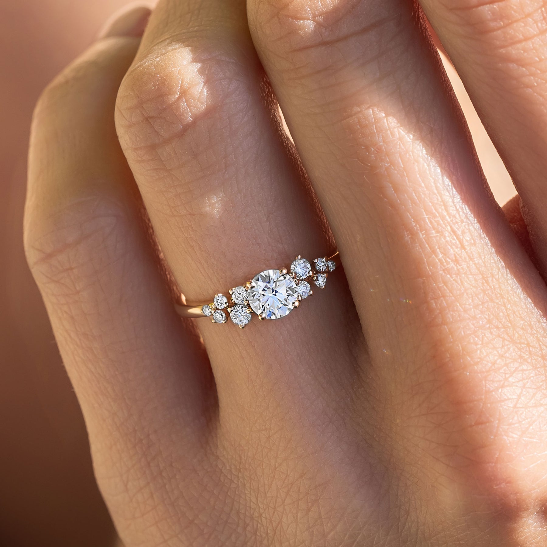 Stunning 0.3 CT Round Moissanite Stones Cluster Wedding Band 7