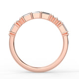 Stunning 0.30 TCW Round & Baguette Moissanite Stones Half Eternity Wedding Band 8