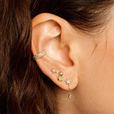 0.50 TCW Round Cut Moissanite Cuff Earrings in Gold 6
