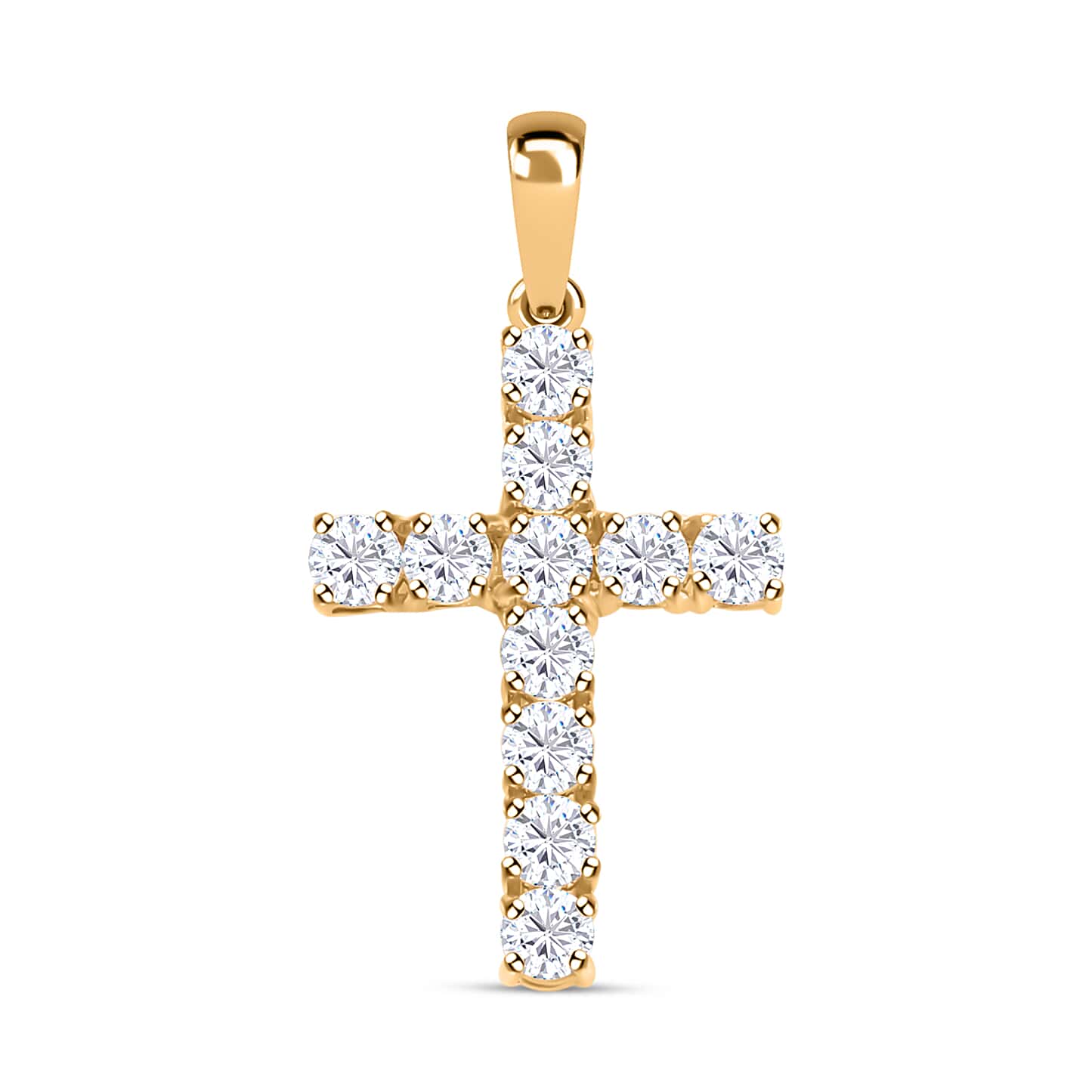 Round Cut Cubic Zirconia in 925 Sterling Silver Necklace 1