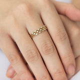 Stunning 0.2 TCW Round Moissanite Stones 5 Stones Wedding Bands 10