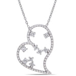 Round Cut Cubic Zirconia in 925 Sterling Silver Necklace 7
