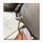 Stunning 3.0 CT Emerald Cut Moissanite Engagement Ring with Hidden Halo Design 5