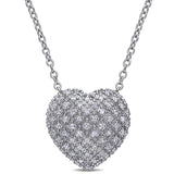 Round Cut Cubic Zirconia in 925 Sterling Silver Necklace 8