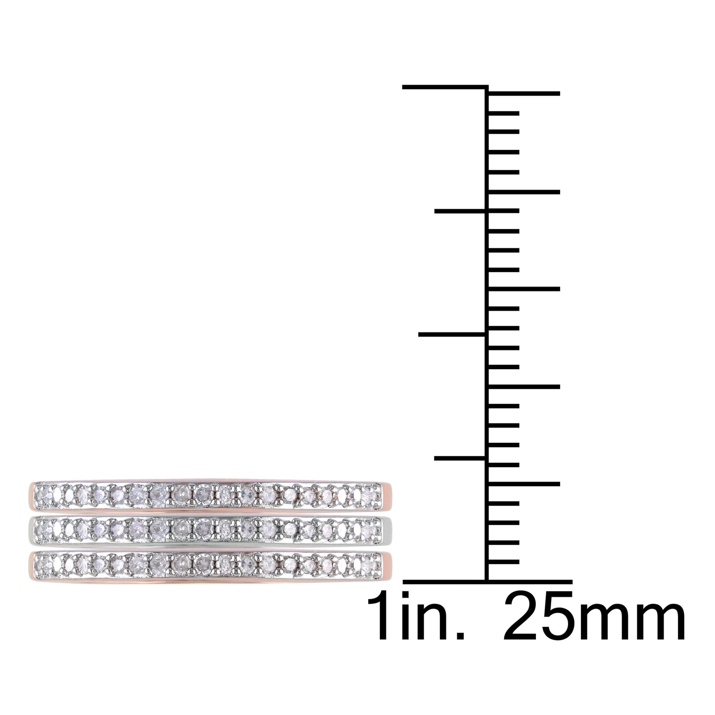 Round Cut Cubic Zirconia in 925 Sterling Silver Wedding Bands 9