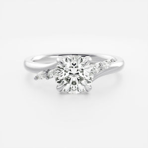 Stunning 1.0-3.0 CT Round Moissanite Engagement Ring with Cluster Design