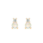 0.41 TCW CT Round Opal Lab Made Diamond- October Birthstone Studs 1