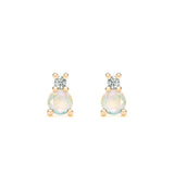 0.41 TCW CT Round Opal Lab Made Diamond- October Birthstone Studs 1