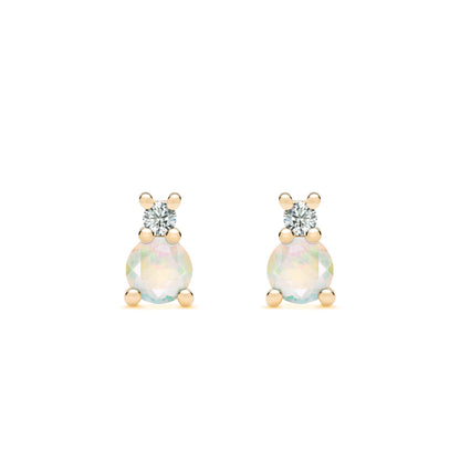 0.41 TCW CT Round Opal Lab Made Diamond- October Birthstone Studs 1