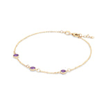 0.75 CT Round Amethyst Lab Made Diamond-February Birthstone Bracelet 4