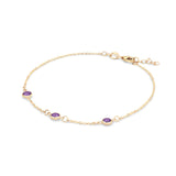 0.75 CT Round Amethyst Lab Made Diamond-February Birthstone Bracelet 4