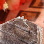 0.2 TCW Pear & Round Cut Moissanite Bridal Wedding Band With Curved Shank 6