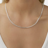 Round Cut Cubic Zirconia in 925 Sterling Silver Necklace 4