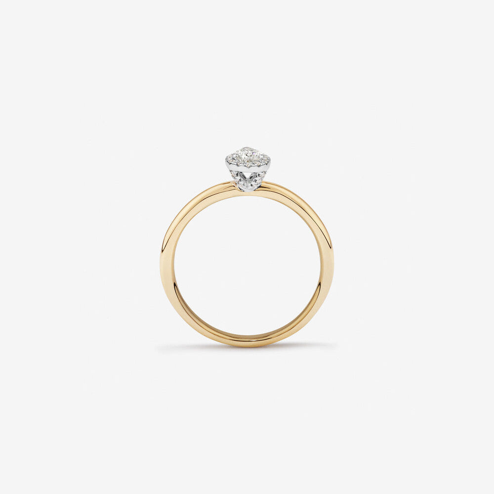Stunning 0.3 CT Pear Moissanite Engagement Ring In Halo Design 2