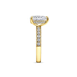 Stunning 3 CT  Pear Moissanite Engagement Ring in Pave Design 2