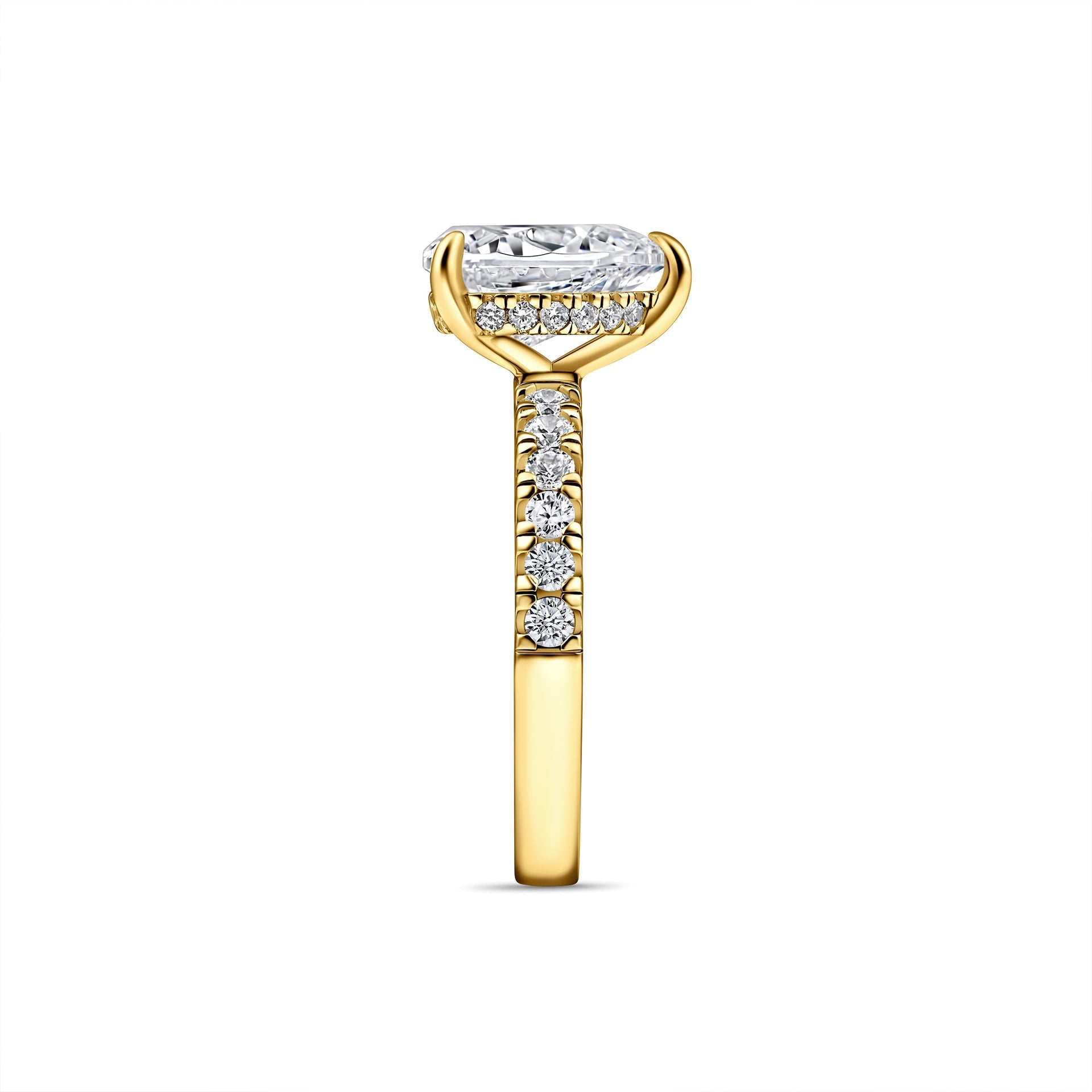 Stunning 3 CT  Pear Moissanite Engagement Ring in Pave Design 2