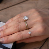 Stunning 0.20 TCW Round Moissanite Stones Curved Wedding Bands 6