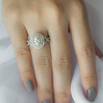 Stunning 1.0 CT Oval  Moissanite Engagement Ring with Double Halo Design 8