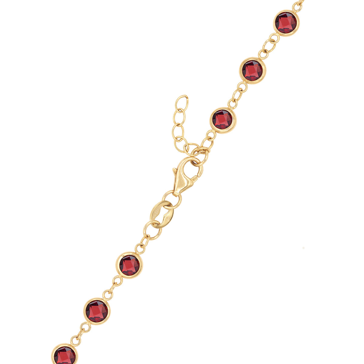 5.0 TCW Round Garnet Lab Made Diamond- January Birthstone Bracelets 5
