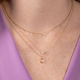 0.30 CT Princess & Round Moissanite Diamond Cluster Pendant Necklace in Solid Gold 8