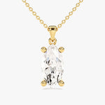 2.0 CT Marquise Moissanite Diamond Solitaire Pendant Necklace in Solid Gold 1