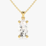 2.0 CT Marquise Moissanite Diamond Solitaire Pendant Necklace in Solid Gold 1