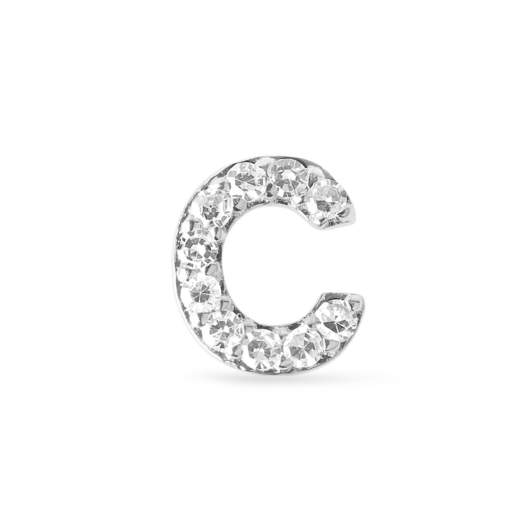 0.20 CT Round Moissanite Diamond Initial Asymmetric Necklace in Solid Gold 4