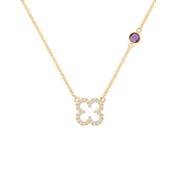 0.25 CT Round Amethyst Lab Made Diamond- February Birthstone Necklace 1