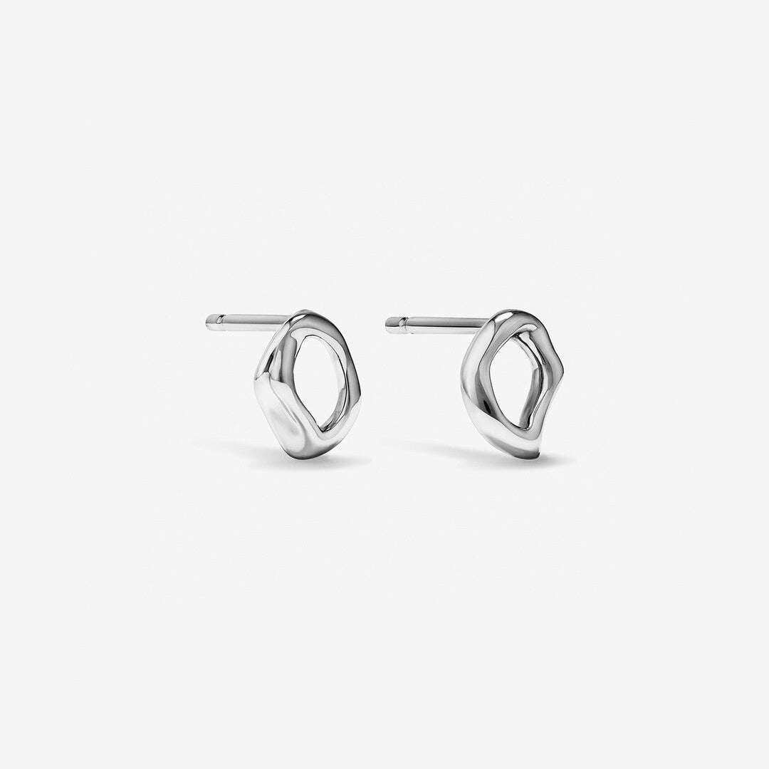Round Cut Cubic Zirconia in 925 Sterling Silver Earrings 1
