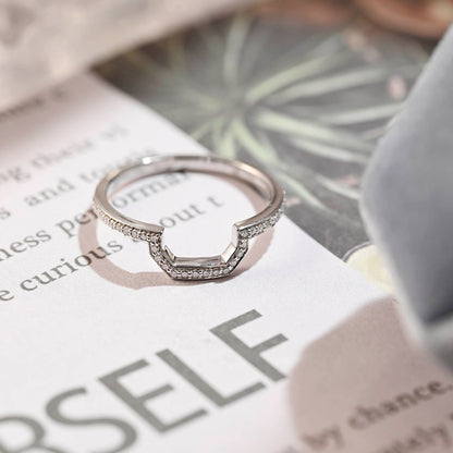 0.3 TCW Round Cut Shaped Moissanite Bridal Wedding Band 7